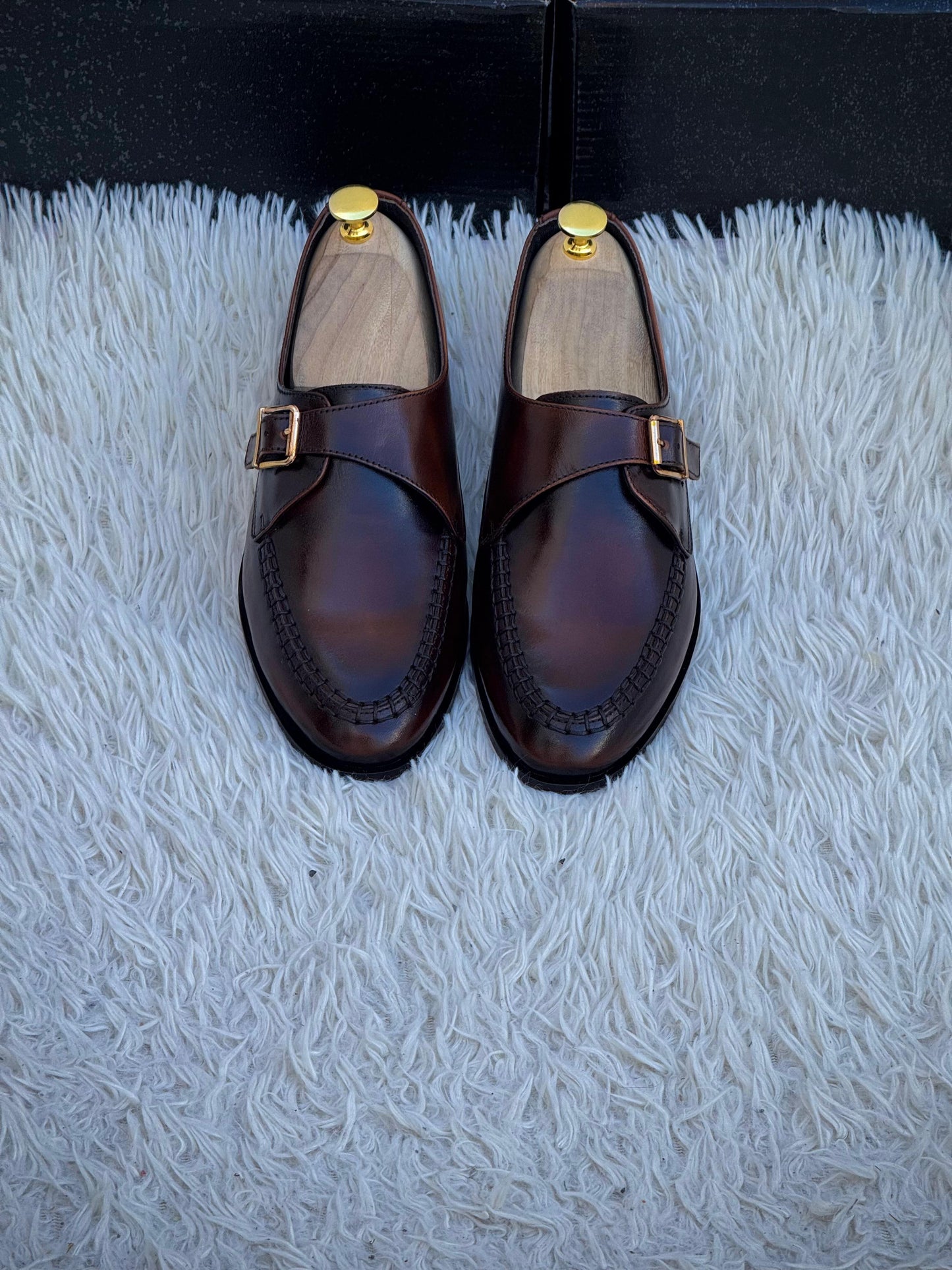 Premium Formal leather side bukle loafers (008-Buff)