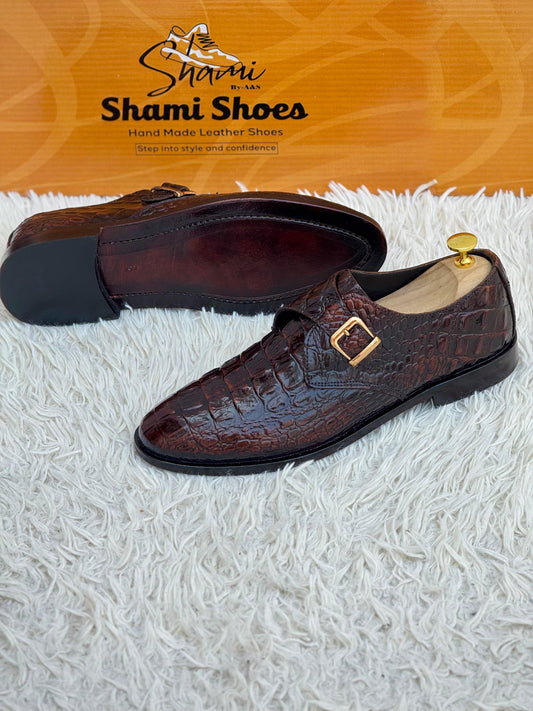 Crocodile side monk primium article brown